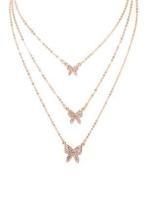 Looking Fly Butterfly Layered Necklace - Gold | Fashion Nova, Jewelry | Fashion Nova