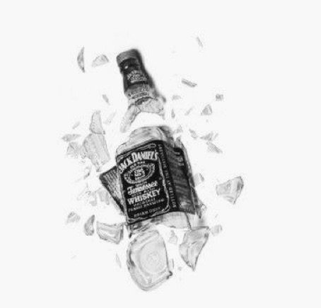 broken whiskey bottle