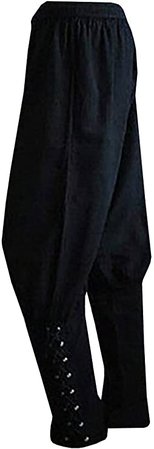 AmazonSmile: Mens Medieval Ankle Pants Viking Pirate Renaissance Costume Lace Up Tapered Banded Navigator Casual Trousers (XX-Large, 01 Black) : Clothing, Shoes & Jewelry
