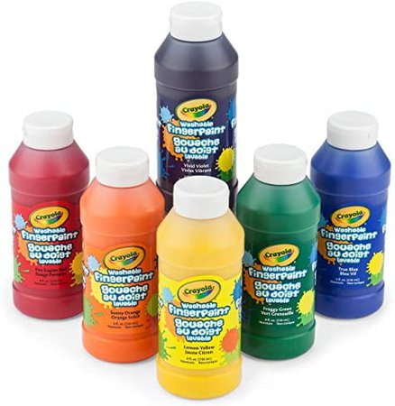 Amazon.com: Crayola Washable Finger Paints, Stocking Stuffers for Toddlers & Kids, 6 Count: Toys & Games