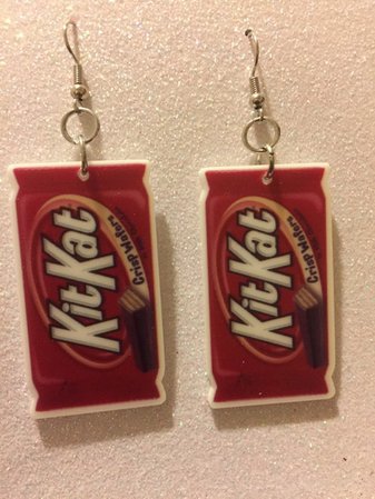 Kit Kat Chocolate Inspired dangle earrings | CowboyYeehaww