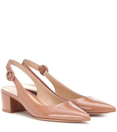 Amee patent leather slingback pumps
