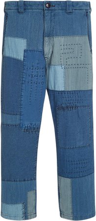 Sashiko Yarn-Dyed Patchwork Pants