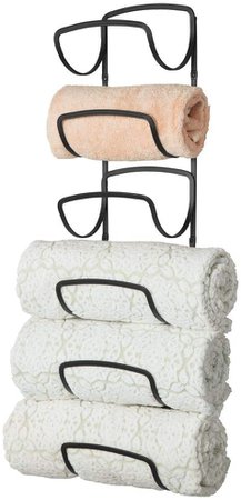 Amazon.com: mDesign Modern Decorative Six Level Bathroom Towel Rack Holder & Organizer, Wall Mount - for Storage of Washcloths, Hand Towels - Bronze: Home & Kitchen