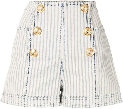 Striped Button Front Shorts
