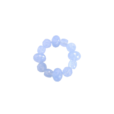 Pale Blue Periwinkle Faceted Bead Bracelet Stretchy Chunky 77344