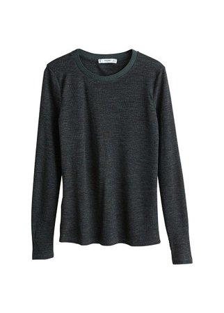 MANGO Ribbed wool-blend t-shirt