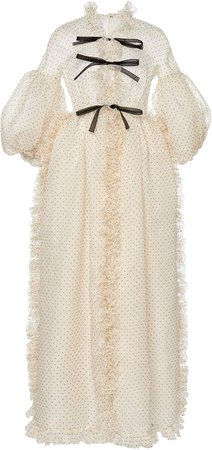 Giambattista Valli Dotted Chiffon Maxi Dress Size: 40