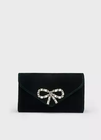Sissi Green Velvet Clutch | Handbags | L.K.Bennett