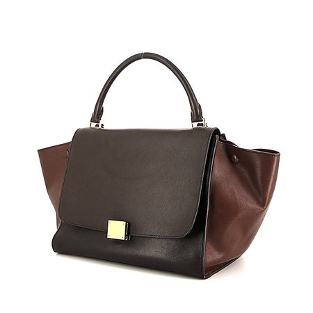 00pp-celine-trapeze-medium-model-handbag-in-chocolate-brown-black-and-dark-brown-tricolor-leather.jpg (700×700)