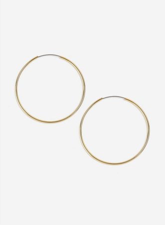 Gold Look Skinny Hoop Earrings | Miss Selfridge