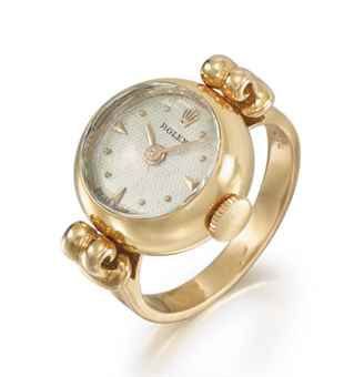 gold clock ring