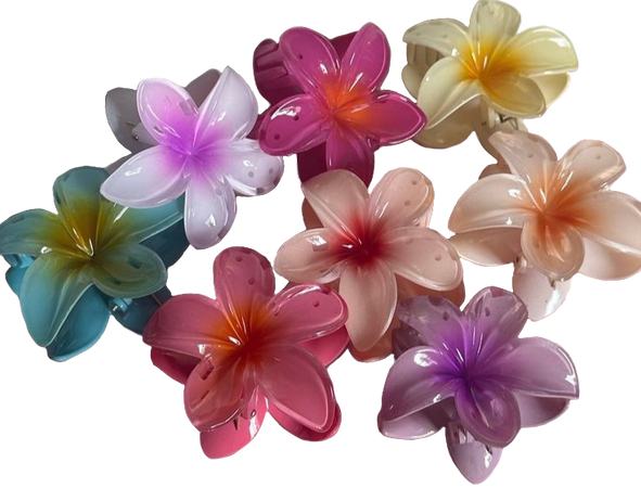 hibiscus flower hair claw clips