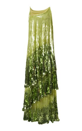 Asymmetric Embroidered Silk Chiffon Gown By Valentino | Moda Operandi