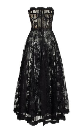 Floral Lace Midi Dress By Oscar De La Renta | Moda Operandi