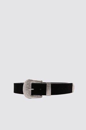 Belt With Bejeweled Buckle