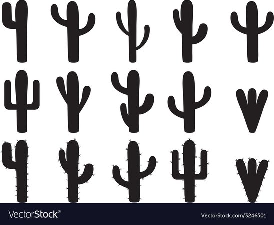 Cactus silhouettes Royalty Free Vector Image - VectorStock