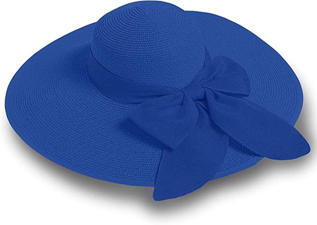 Amazon.com: Straw Sun Summer Hat for Women, Female Wide Brim UPF 50+ UV Protection Bowknot Cap, Stylish Braid Visor, Ladies Foldable Roll Up Packable Floppy Beach Hat with Windproof Chin Strap, Navy : Sports & Outdoors