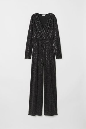 Glittery jumpsuit - Black - Ladies | H&M GB