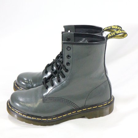 Dr. Martens Shoes | Dr Martens 46 W In Grey Patent Lamper Boots | Poshmark