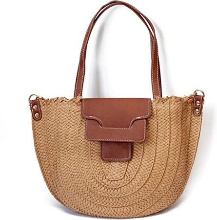 Elena Handbags Straw Half Moon Summer Purse (Brown): Handbags: Amazon.com
