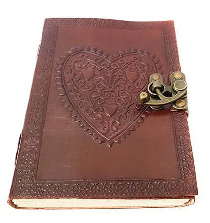 Amazon.com: Handmade Large 8" Embossed Leather Journal Celtic two latches blue stone blank personal Diary notebook journal gift (design 1): montexoo
