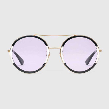 Round-frame metal sunglasses - Gucci Women's Round & Oval 461703I33307175