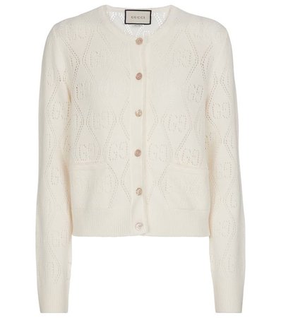 GUCCI GG perforated wool cardigan
