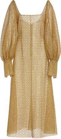 Emilia Wickstead Dora Bishop-Sleeve Chiffon Dress