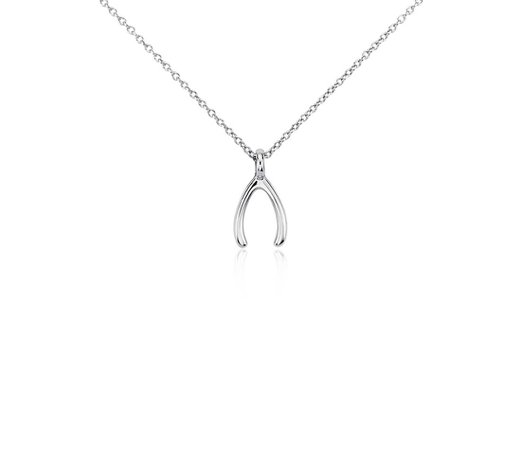 Lucky Wishbone Pendant in Sterling Silver | Blue Nile