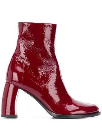 Shop red Ann Demeulemeester Bristol curved-heel ankle boots with Express Delivery - Farfetch