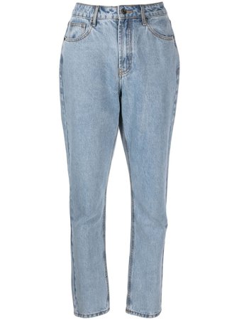 12 STOREEZ high-rise straight leg jeans blue 106818 - Farfetch