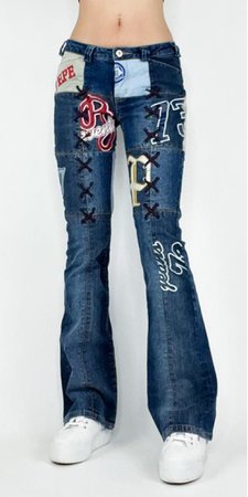 Y2K Patch Lace Up Jeans