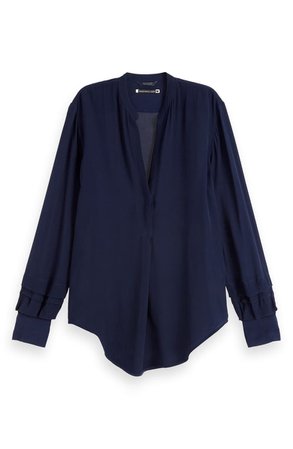 Scotch & Soda Pleated Sleeve Blouse | Nordstrom