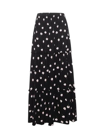 Black Floral Print Maxi Skirt | Dorothy Perkins