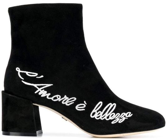 embroidered ankle boots