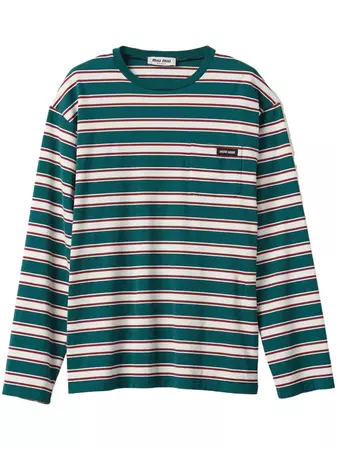 Miu Miu Striped Cotton long sleeve T-shirt - Farfetch