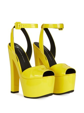 *clipped by @luci-her* yellow Giuseppe Zanotti platform-sole sandals with Express Delivery - Farfetch