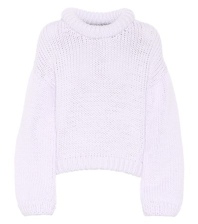 Cotton-blend cropped sweater