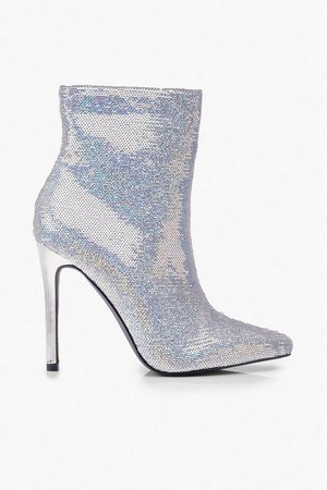 Sequin Pointed Shoe Boots | Boohoo