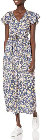 Amazon.com: Goodthreads Women's Georgette Ruffle-Sleeve Maxi Dress: Clothing