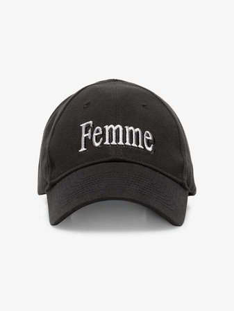 Balenciaga black femme embroidered baseball cap | Hats | Browns