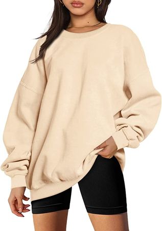 EFAN Women's Oversized Fleece Sweatshirts Long Sleeve Crew Neck Pullover Sweatshirt Casual Hoodie Tops at Amazon Women’s Clothing store