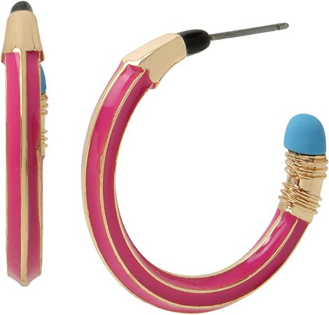 Amazon.com: Pencil Hoop Earrings: Clothing, Shoes & Jewelry