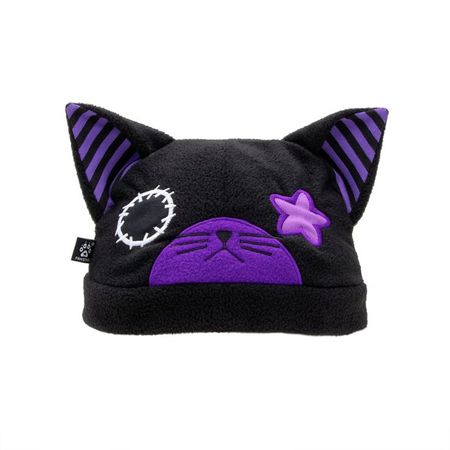 black and purple scene cat hat