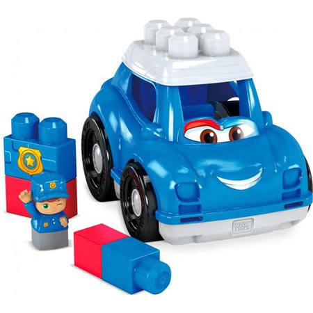 Mega Bloks First Builders Peter Police Car with Big Building Blocks, Building Toys for Toddlers (6 Pieces) - Walmart.com - Walmart.com