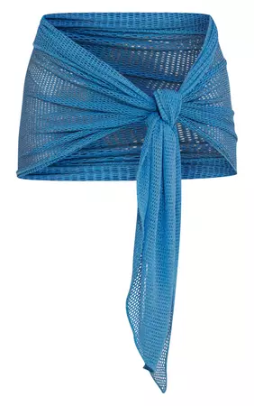 Blue Glitter Net Tie Side Beach Sarong | PrettyLittleThing AUS