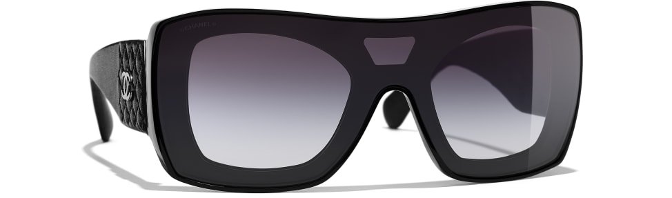 Óculos De Sol Máscara, acetato, preto - CHANEL