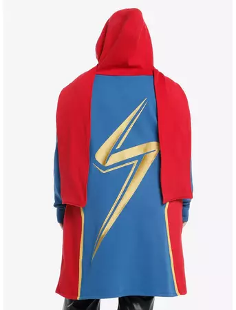 Her Universe Marvel The Marvels Ms. Marvel Hooded Scarf Girls Long Cardigan Plus Size | Hot Topic