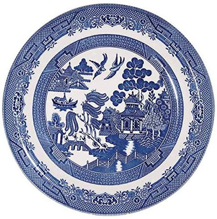 blue and white plates